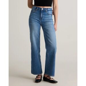 QUINCE Bella Stretch Relaxed Straight Jeans in Atlantic Blue Womens Size 25x30"